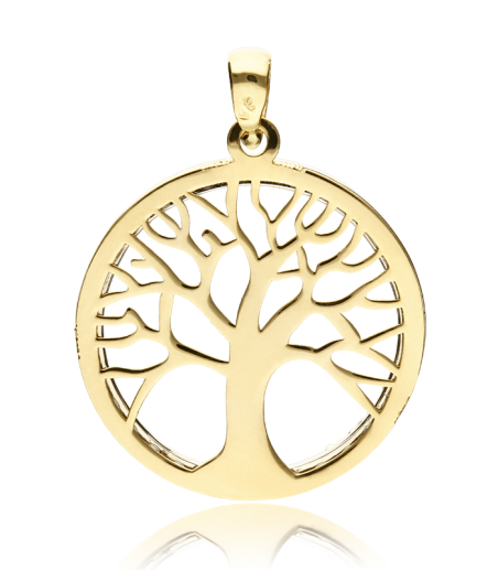 Colgante Árbol de la Vida Oro 18k Bicolor y Circonitas