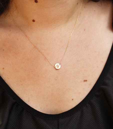 Gargantilla Oro 18k Letra B "Abc"