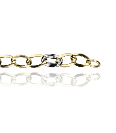 Pulsera "Ruth" eslabones Oro Bicolor 18K