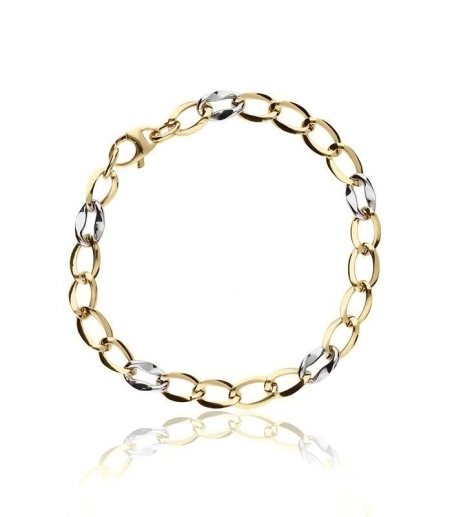 Pulsera "Ruth" eslabones Oro Bicolor 18K