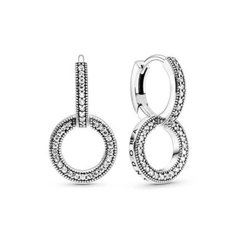 Pendientes Pandora Doble Aro Brillante 299052C01