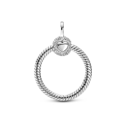 Colgante O Pandora Moments en plata de ley en Pavé 399097C01