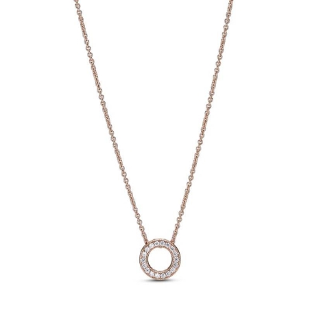 COLLAR PANDORA ROSE LOGO CIRCULO PAVÉ 387436C01