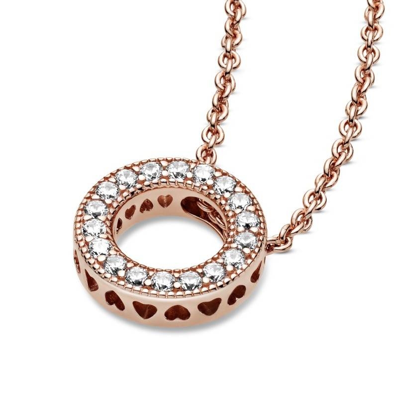 COLLAR PANDORA ROSE LOGO CIRCULO PAVÉ 387436C01