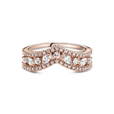 Anillo en Pandora Rose Doble Deseo Brillante 189095C01