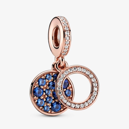 Charm Colgante Doble Disco Azul Brillante 789186C01