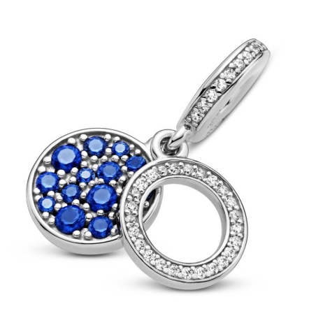Charm colgante en plata de ley Disco Azul 799186C01