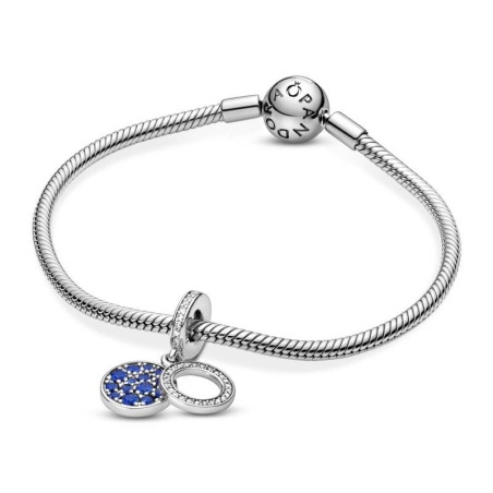 Charm colgante en plata de ley Disco Azul 799186C01