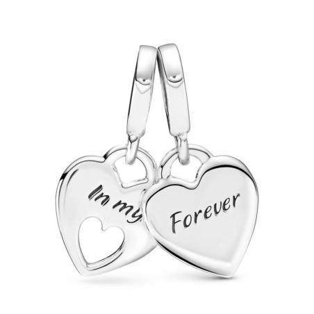 Charm colgante en plata de ley Corazón Doble 799187C01