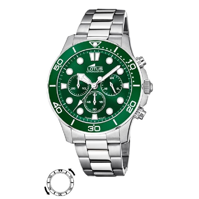 Reloj Lotus Acero con Esfera Verde 18756-2