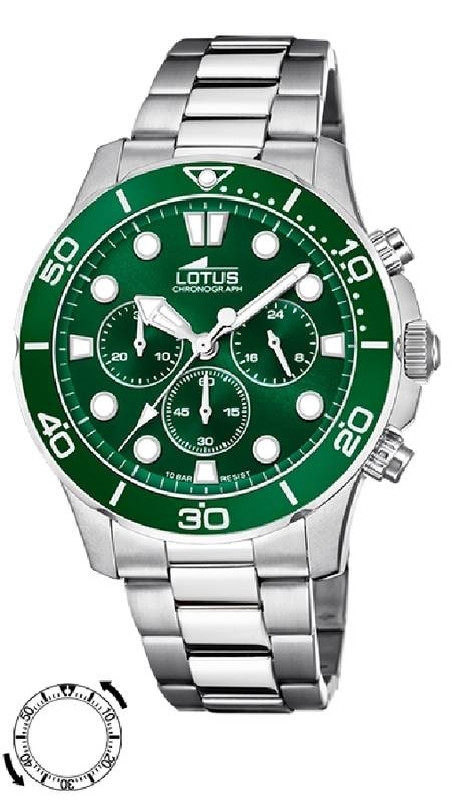 Reloj Lotus Acero con Esfera Verde 18756-2