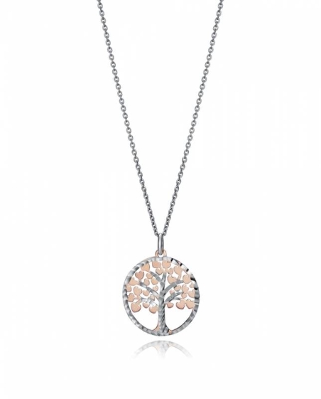 Collar de plata de ley Arbol bitono 1325C100-39