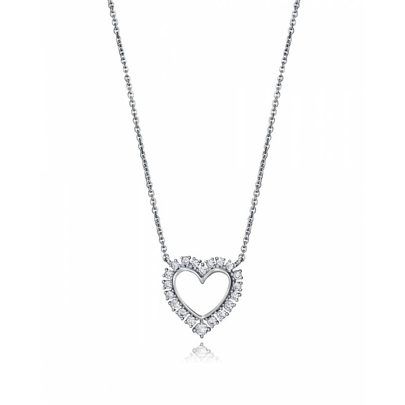 Collar de plata corazón con circonitas 7118C000-38