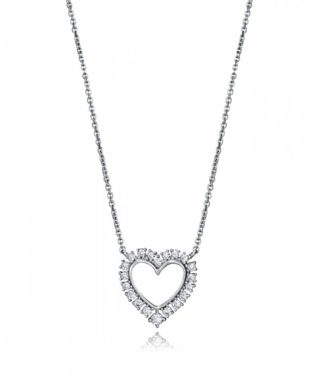 Collar de plata corazón con circonitas 7118C000-38