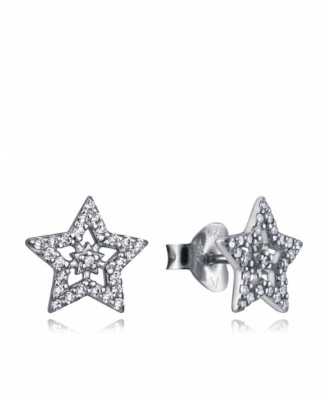 Pendientes de plata estrellas con circonitas 7117e000-38