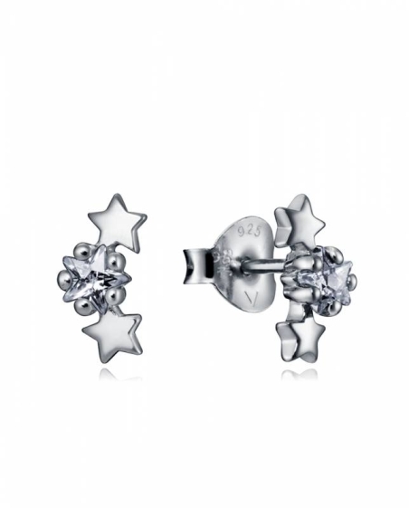 Pendientes de plata con tres estrellas y circonitas 7116e000-38