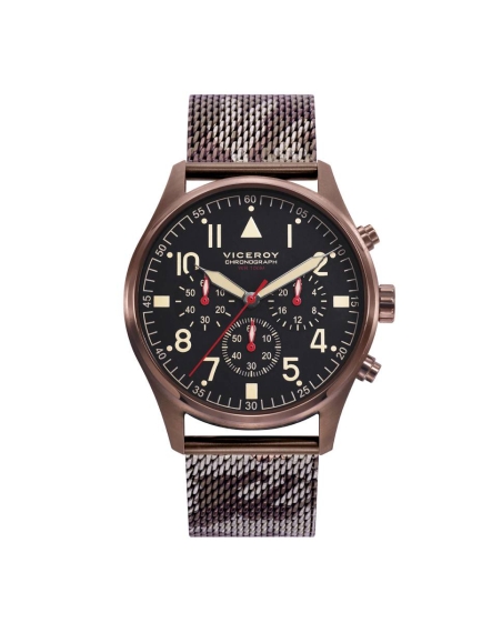 Reloj Viceroy Hombre Deporte Malla negra esfera marron 46805-54