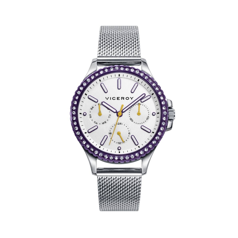 Reloj Viceroy Mujer plateado con acabado en violeta 471290-07