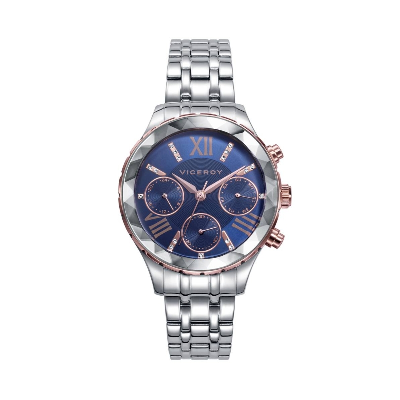 Adaptabilidad necesidad restaurante Reloj Viceroy Mujer plateado esfera azul y acabados dorados 471286-33