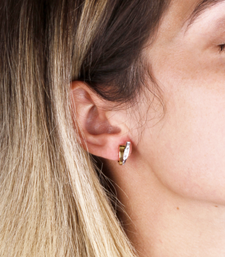 PENDIENTES "CLAUDIA" ORO BICOLOR 18K