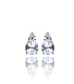 Pendientes "Petite Tear" Oro Blanco y Diamantes 0.05 cts