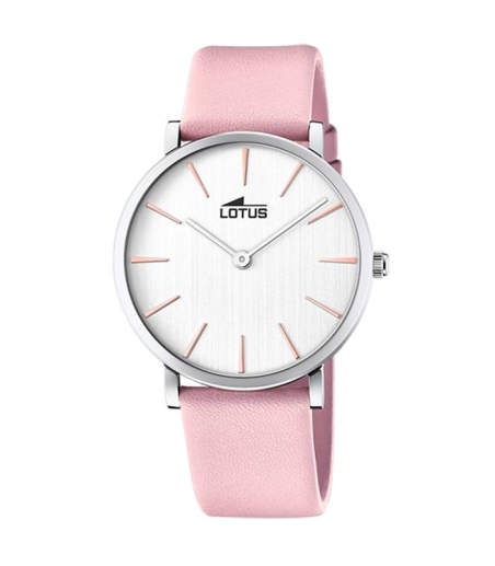 Reloj Lotus de mujer Minimalist correa rosa y esfera blanca 18776/1