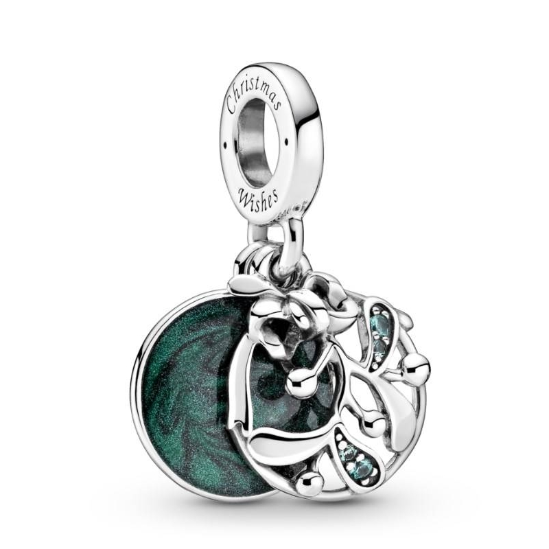 CHARM PLATA MUERDAGO CRISTALES COLOR/ESM 799229C01