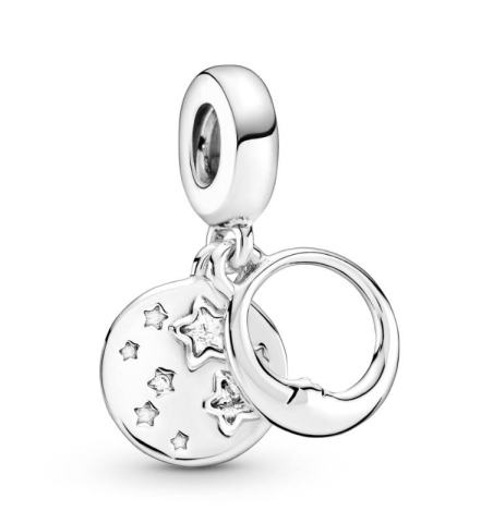 CHARM PLATA LUNA Y ESTRELLA COLG. CIRCON 799242C01