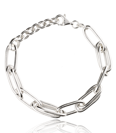 Pulsera "Chain Me" Doble Eslabón Plata de Primera Ley