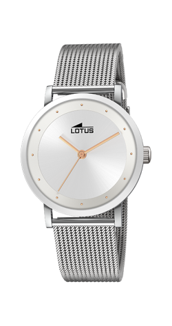 Reloj Lotus Mujer Trendy esfera blanca malla acero 18790/1