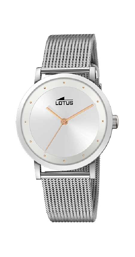 Reloj Lotus Mujer Trendy esfera blanca malla acero 18790/1