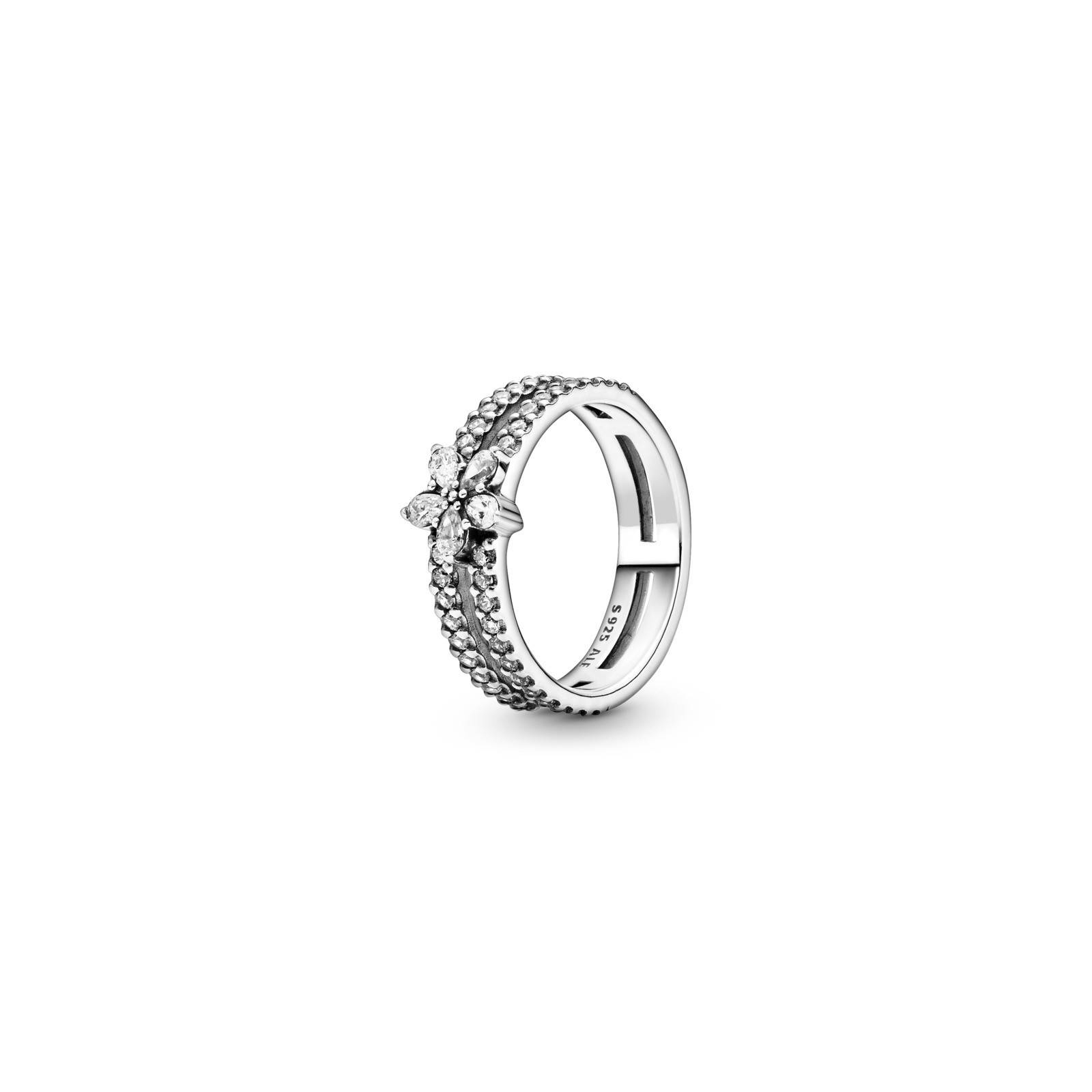 ANILLO PANDORA DOBLE COPO DE NIEVE Y CIRCONITAS 199236C01