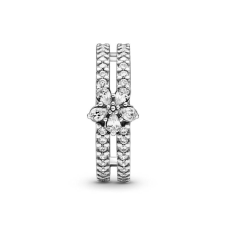 Anillo Pandora Plata Doble Copo de nieve y Circonitas 199236C01-50