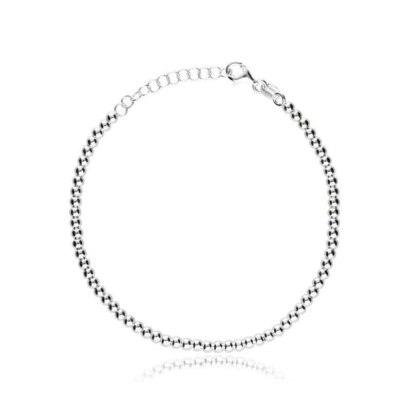 Pulsera Bolitas Plata de Primera Ley