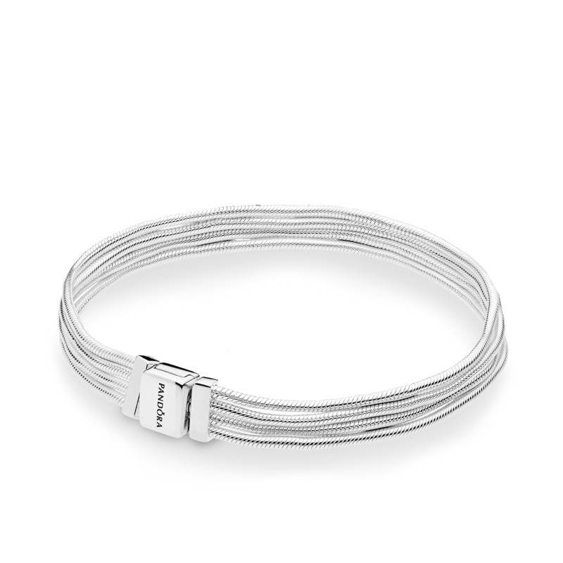 Pulsera en plata de ley Multi cadenas de serpiente 597943