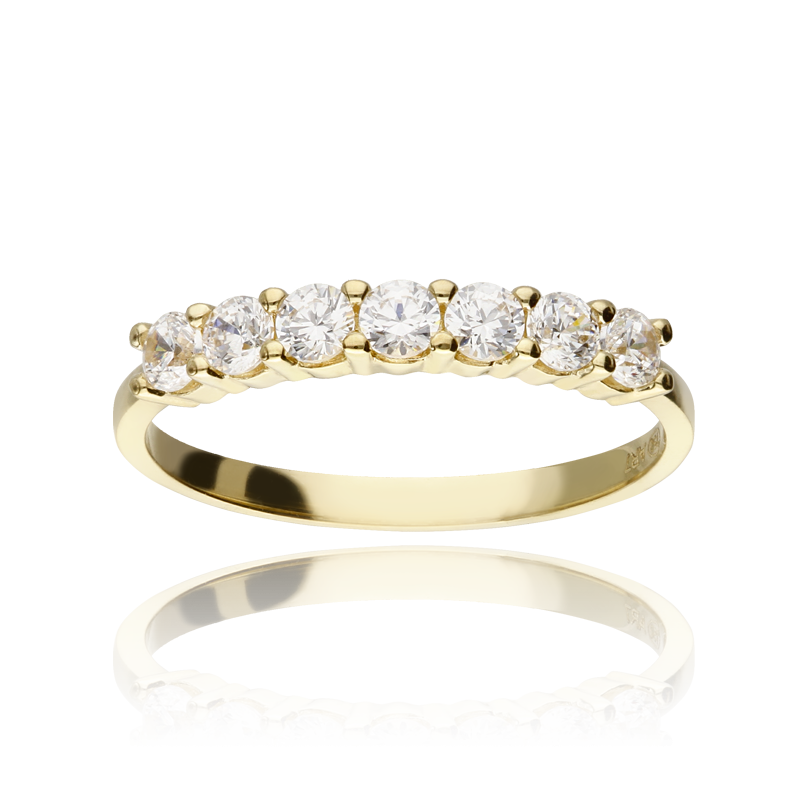 Anillo "Lira" en Oro 18k y Circonitas