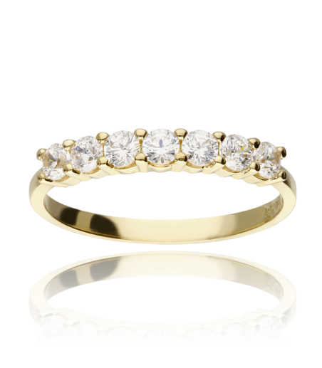 Anillo "Lira" en Oro 18k y Circonitas