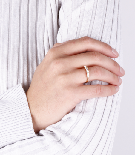 Anillo "Lira" en Oro 18k y Circonitas