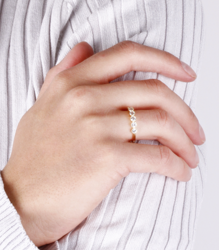 Anillo Sphere en Oro de 18k y Circonitas
