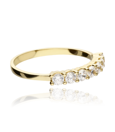 Anillo "Lira" en Oro 18k y Circonitas