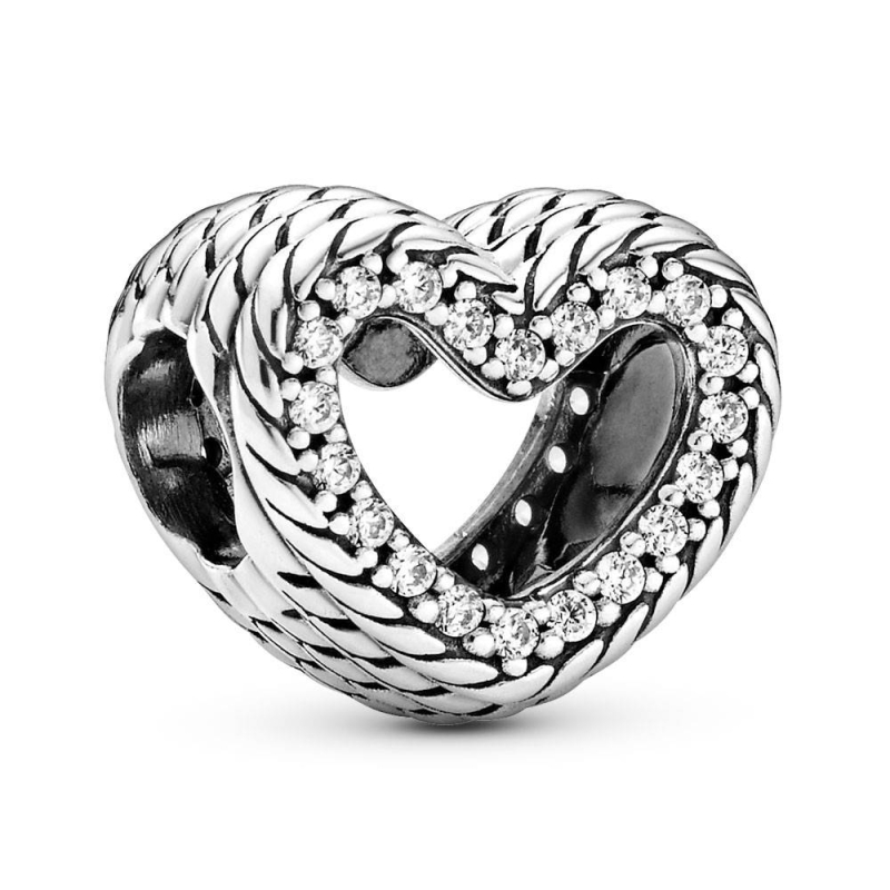 CHARM PLATA CORAZON PIEL SERPIENTE 799100C01