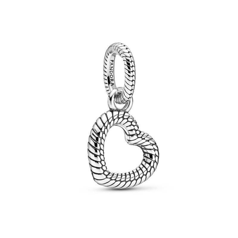 Colgante Pandora en plata de ley Cadena de Serpiente y Corazón Abierto 399094C00