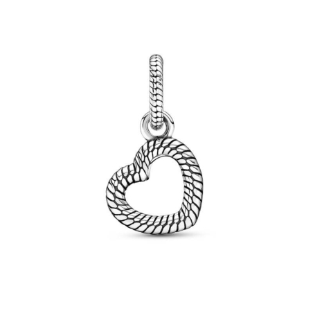 Colgante Pandora en plata de ley Cadena de Serpiente y Corazón Abierto 399094C00