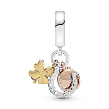 Charm colgante Pandora Herradura, trébol y mariquita 798717C01