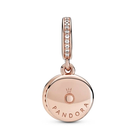 Charm Colgante Pandora Doble Disco Rosa Brillante 789186C02