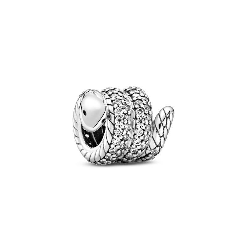 Charm Pandora en plata de ley Serpiente Enroscada Brillante 799099C01