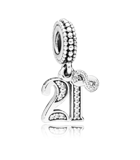 Charm Pandora colgante en plata de ley 21 Años de Amor 797263CZ