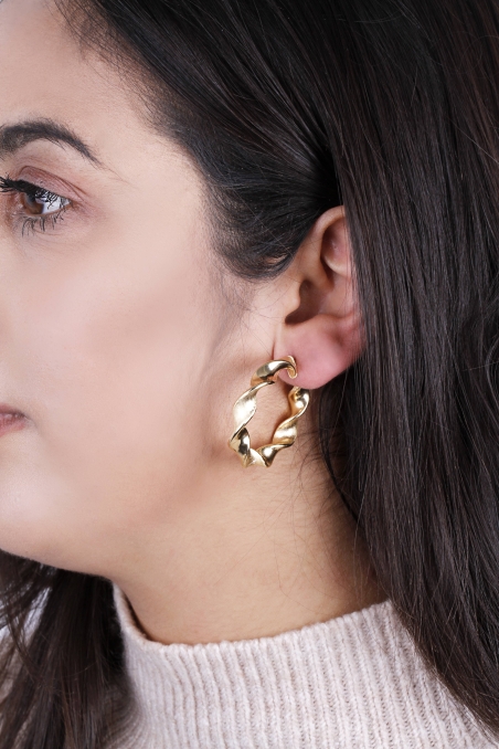 PENDIENTES ARO "KAHLO" 25mm ORO 18K