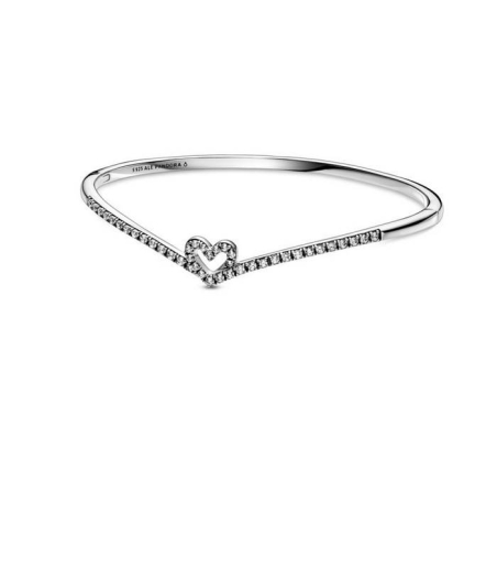 Pulsera en plata de ley Corazón Espumoso Brillante 599297C01