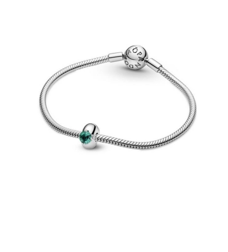 Clip en plata de ley Círculo Solitario Verde 799204C03